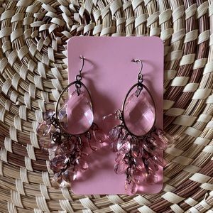 Earthbound pink chandelier earrings